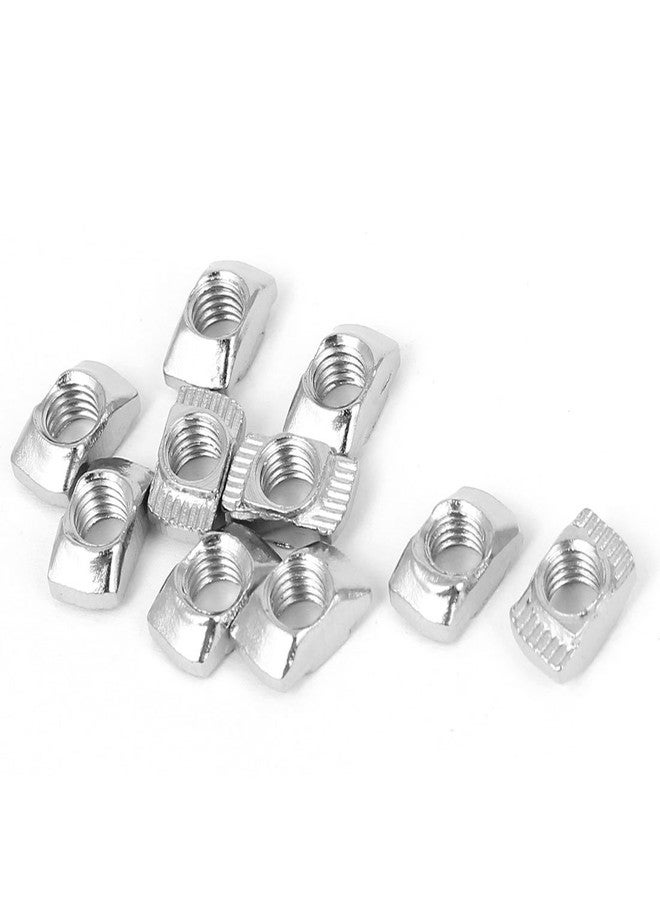 PZRT 3030 Series 50-Pack M6 T-Nuts,Carbon Steel Nickel-Plated Half Round Roll in Sliding T Slot Nut 8mm Slot Aluminum Profile Accessories - Image 1